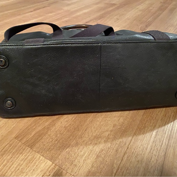 Black leather satchel with shoulder strap - Picture 2 of 5